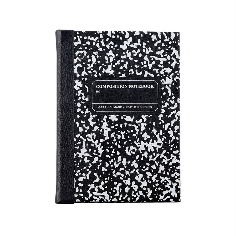 Composition Notebook - Special Leather Edition  - Black/White Leather