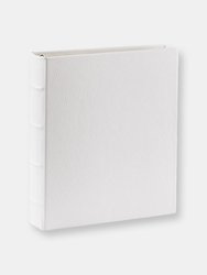Large Ring Clear Pocket Album - Leather - White