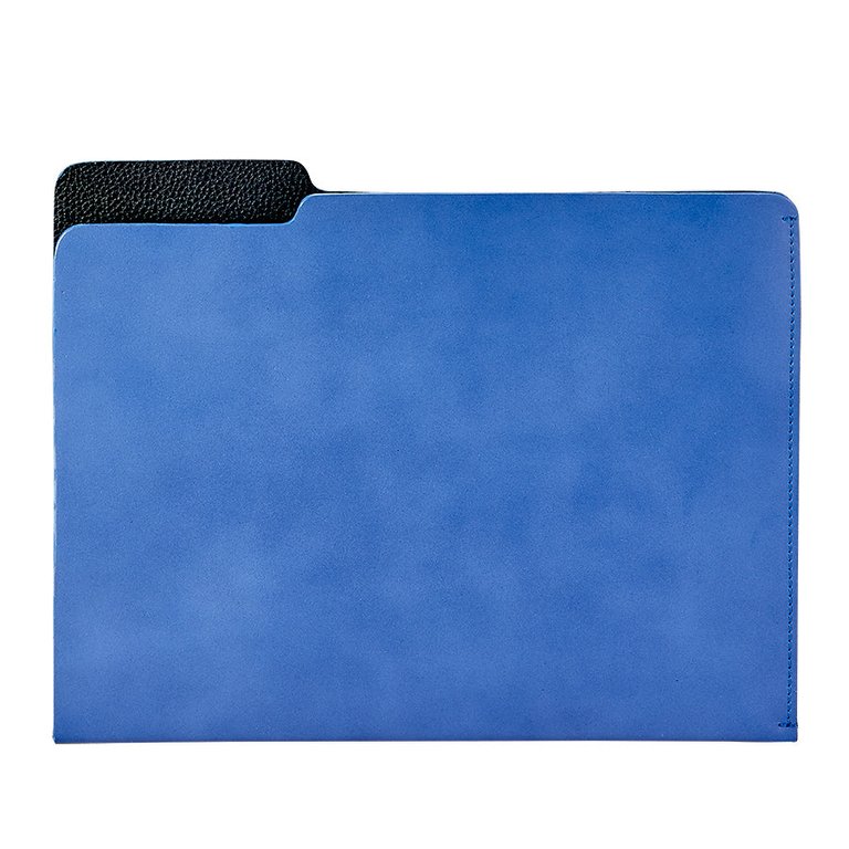 Leather Carlo File Folder - Blue
