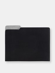 Leather Carlo File Folder - Black