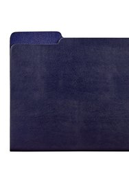 Leather Carlo File Folder - Navy