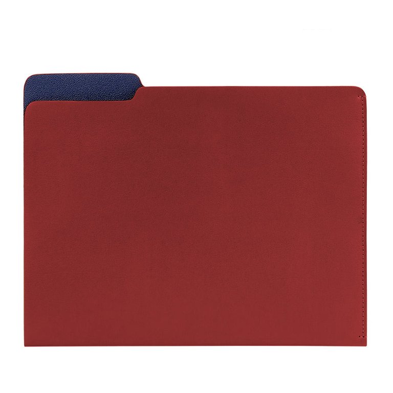 Leather Carlo File Folder - Red