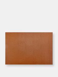 Leather Desk Blotter - Tan/Navy