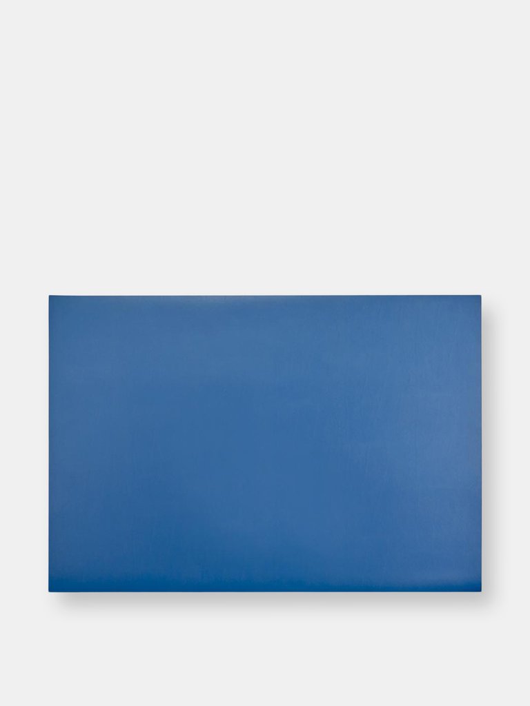 Leather Desk Blotter - Blue/Taupe