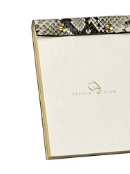 Leather Desk Notepad - Natural Italian Printed Python