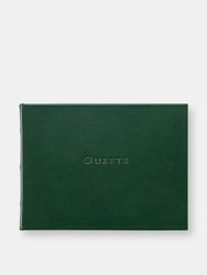 Leather Guest Book  - Green