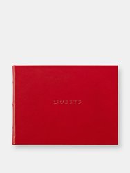 Leather Guest Book - Red