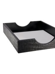 Leather Letter Tray - Black