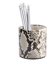 Leather Pencil Cup - Natural Italian Printed