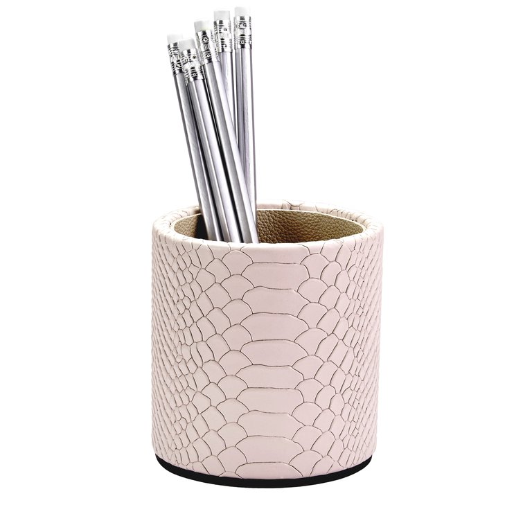 Leather Pencil Cup - Petal Pink