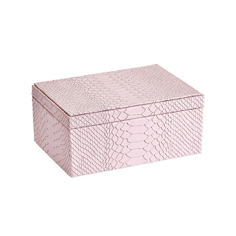 Medium Leather Box - Petal Pink