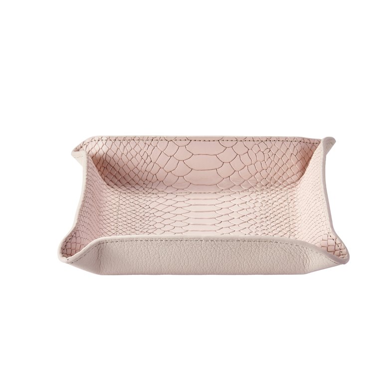 Medium Leather Catchall - Petal Pink