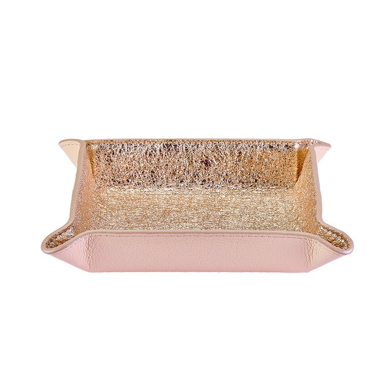 Medium Leather Catchall - Rose Gold