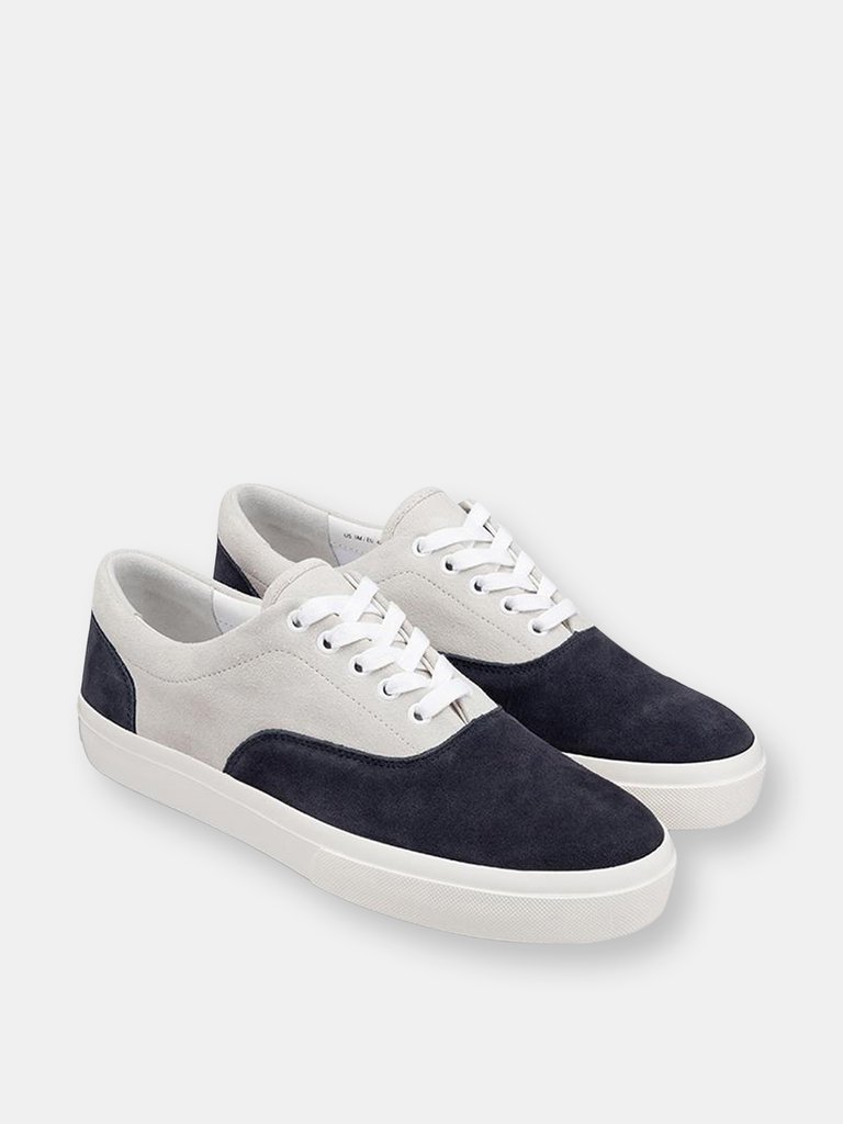 The Wooster Oxford Suede Sneaker - Light Grey/Navy