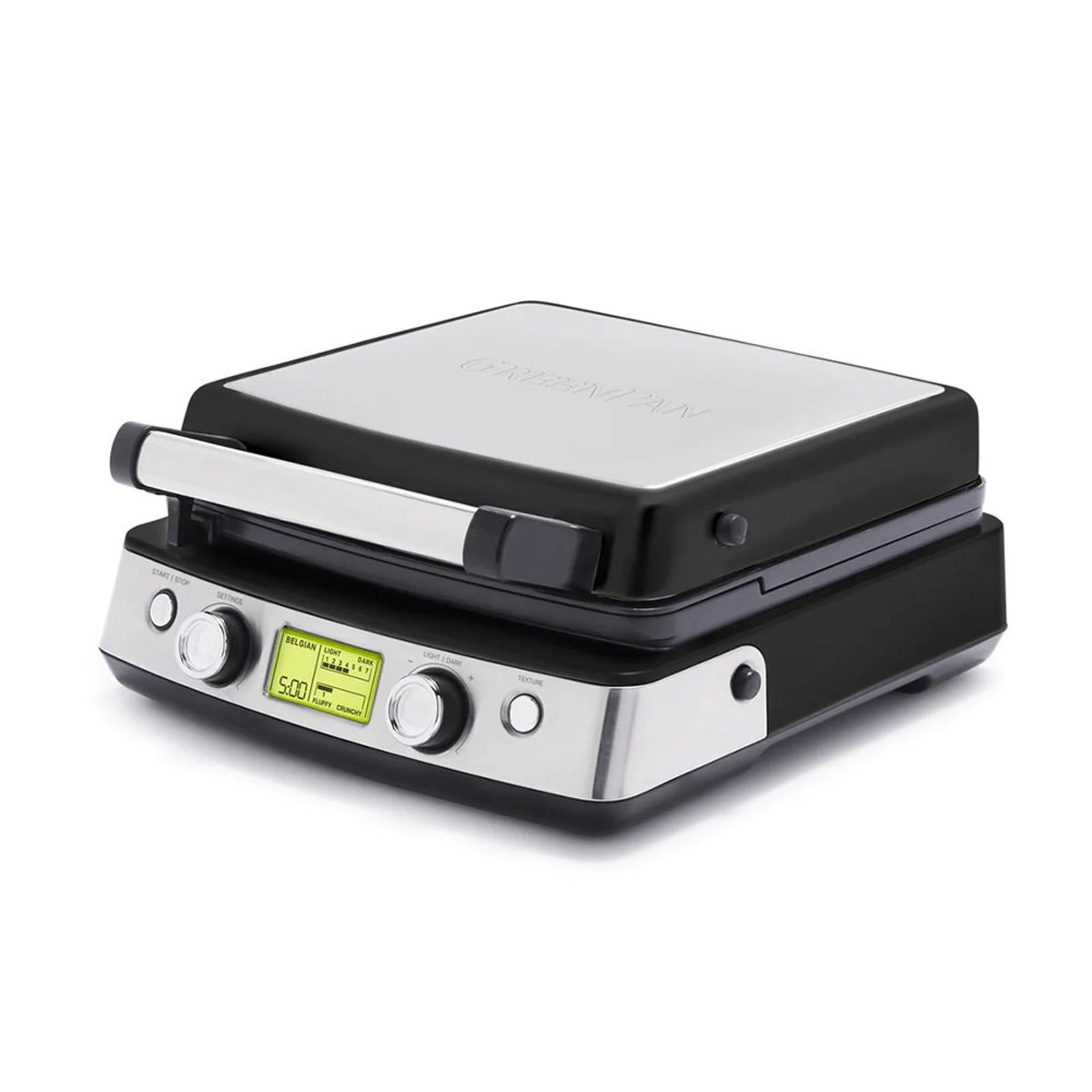 Elite Ceramic Nonstick 2-Square Waffle Maker, Premiere Stainless Stee