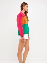 Abstract Colorblock Cardigan