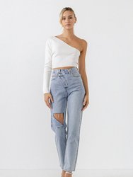 Asymmetric Wrap Jeans - Denim