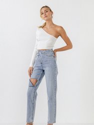 Asymmetric Wrap Jeans