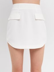 Curved Opening Mini Skirt