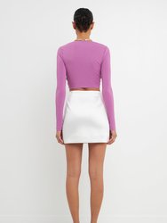 Front Twist Cropped Long Sleeve Top