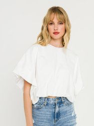 High-Low Cropped T-Shirt - White