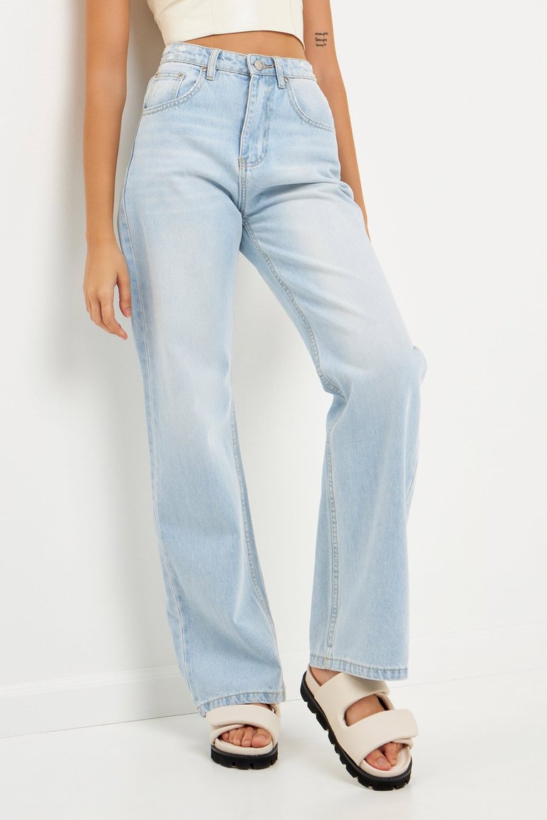 High Waist Jeans - Light Wash Denim