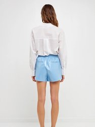 High-Waisted Faux Leather Shorts