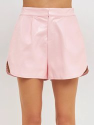 High-Waisted Faux Leather Shorts