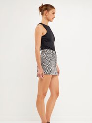 High Waisted Warped Mini Skirt