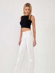 Knit Crew Neck Cropped Tank Top