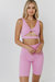 Knotted Cut Out Tank Top - Pink