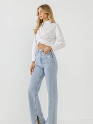 Knotted Front Cropped Shirts