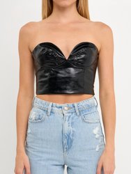 Leather Bustier Top