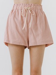 Linen Shorts with Contrast Strap