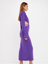 Long Sleeve Open-Back Maxi Dress