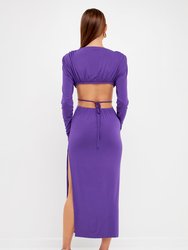 Long Sleeve Open-Back Maxi Dress