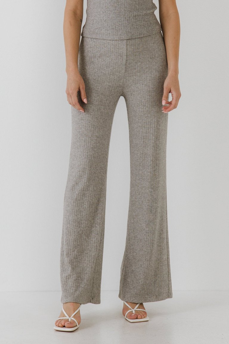 Loungewear Knit Pants - Light Heather Grey
