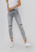 Mid Rise Distressed Ankle Skinny Jeans