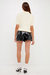 Mid-Waisted Faux Leather Shorts