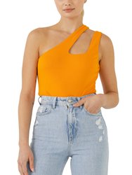 One Shoulder Cut-Out Detail Knit Bodysuit