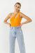 One Shoulder Cut-Out Detail Knit Bodysuit - Orange