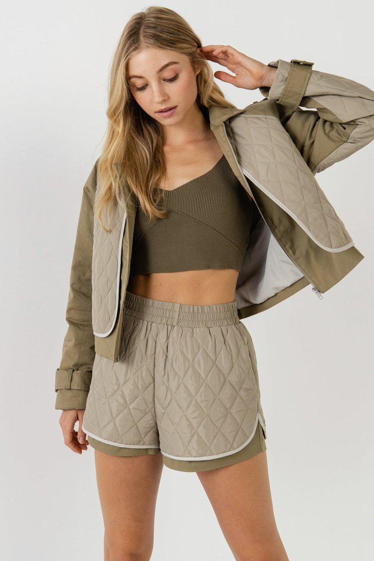 Quilted Jacket - Olive