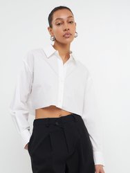 Raw Edge Cropped Shirt