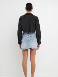 Raw Edge Cropped Shirt