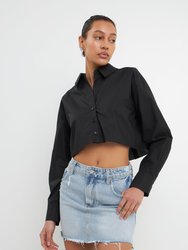 Raw Edge Cropped Shirt