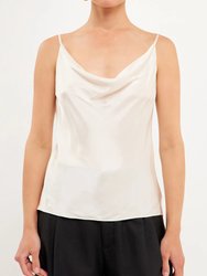 Satin Cowl Neck Top