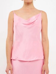 Satin Cowl Neck Top