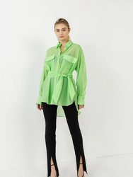 Sheer Overshirts - Green - Green