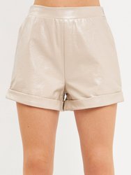 Shiny PU Shorts