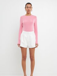 Soft Knit Shimmer Bodysuit - Pink